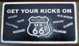 silver get your kicks plaque